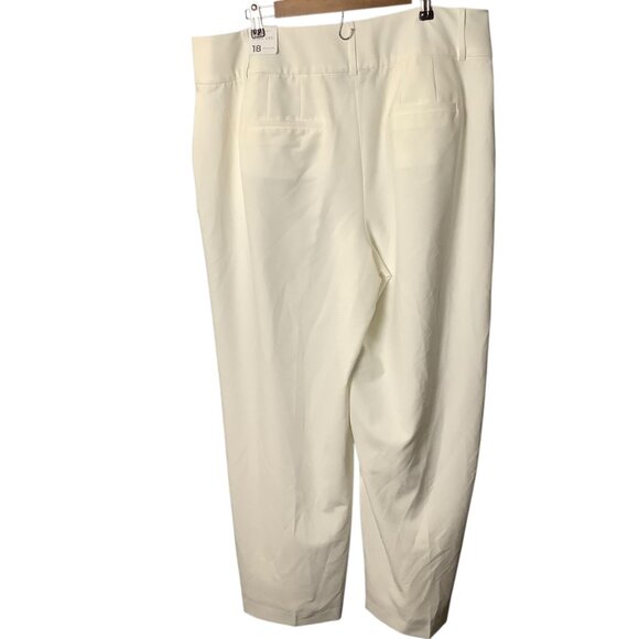 Lane Bryant Women Wide Leg Pants High Rise Size 18 Ivory NEW NWT - Picture 2 of 7